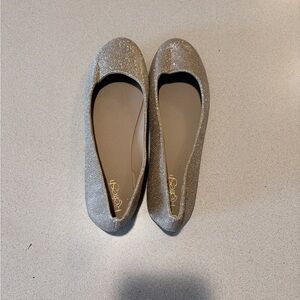 Refresh Metallic Gold Glitter Ballet Flats
